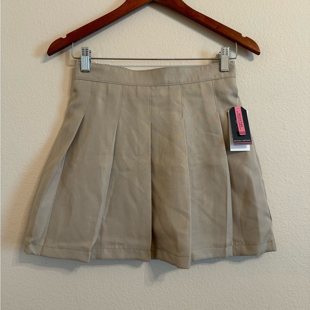 Girls Nautica School Uniform Khaki Pleated Skirt Skort Size 12